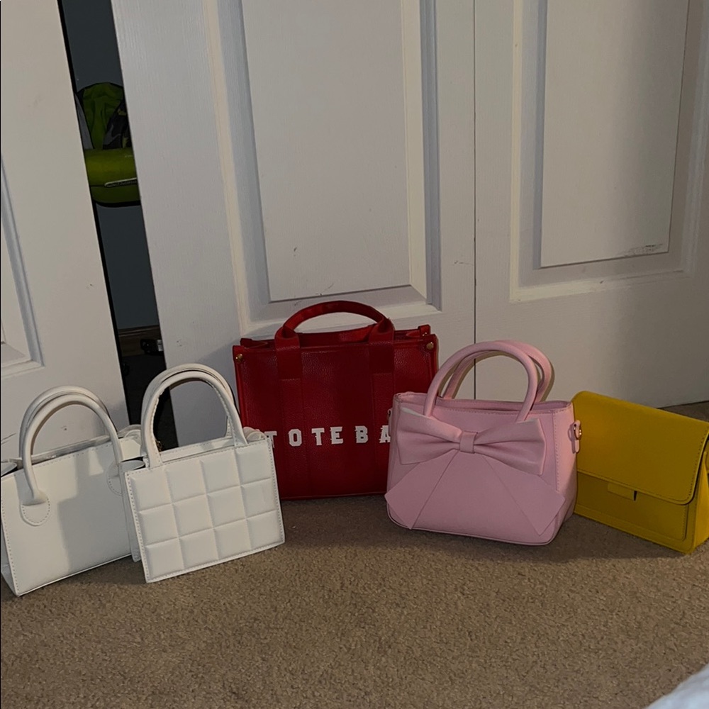 Stylish Handbag Collection - White, Red, Pink, Yellow